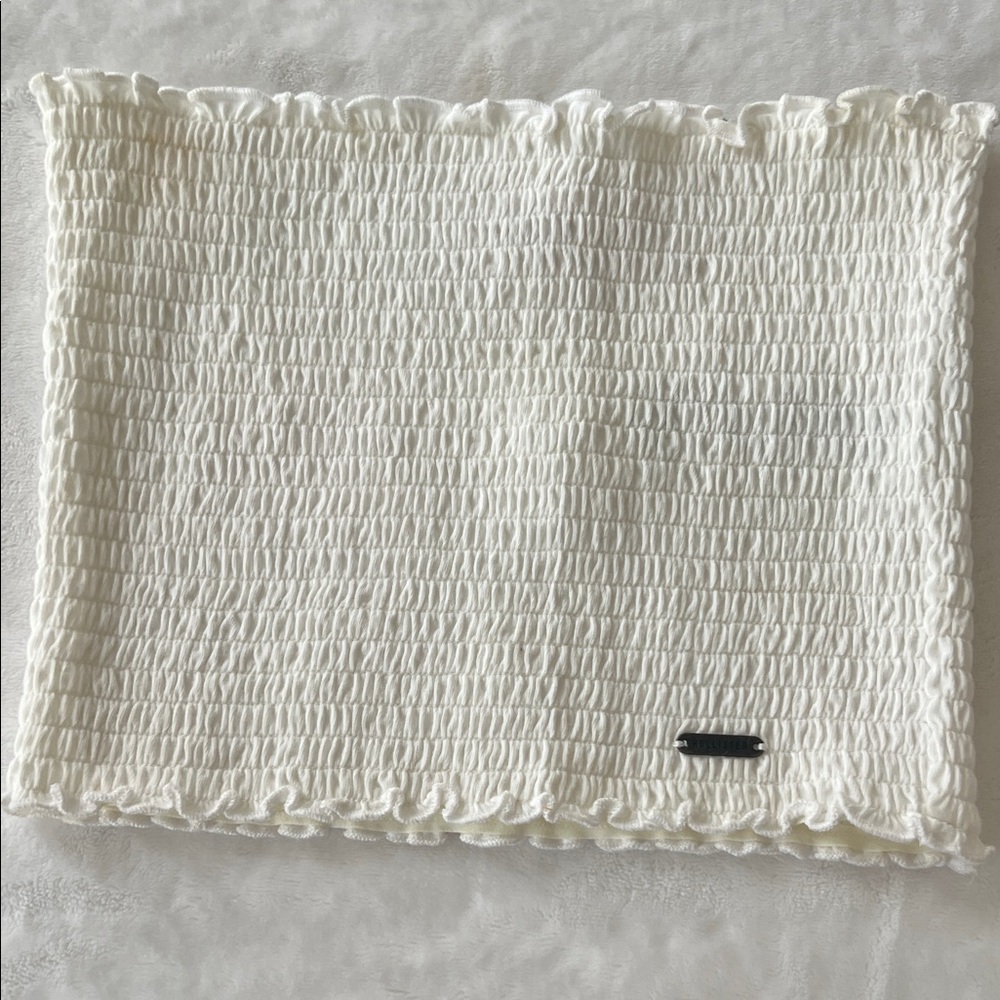 Hollister Ivory Smocked Blouse